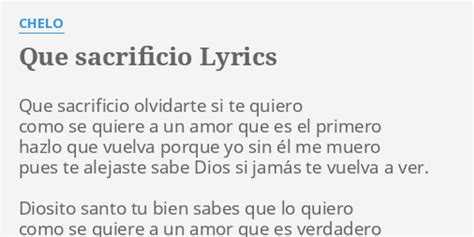 que sacrificio lyrics